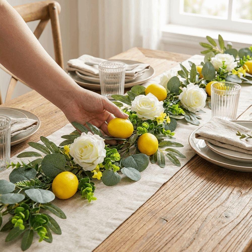 Realistic Lemon Vine Decor Greenery Simulation Lemon Vine Faux Lemon Wreath  Wedding Party Decor