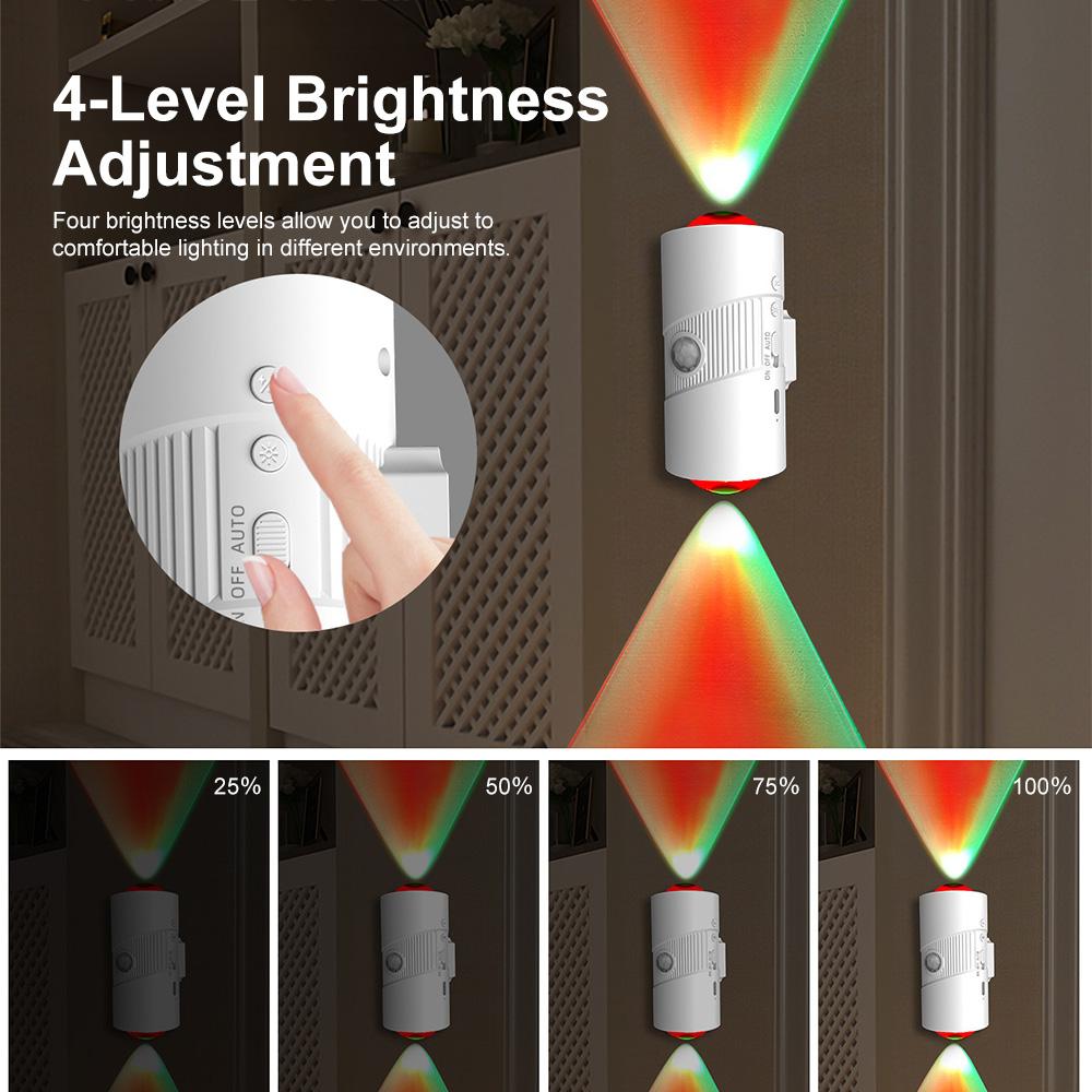 Xiaomi 4Pcs Atmosphere Night Light USB Rechargeable RGB Gradient Magnetic Wall Lamp Smart Sensor Night Lights with Dusk to Dawn Auto Lighting On/Off