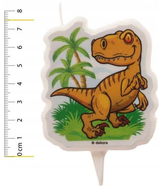 Dino T-Rex Dinosaur Cake Candle Birthday 7 5Cm