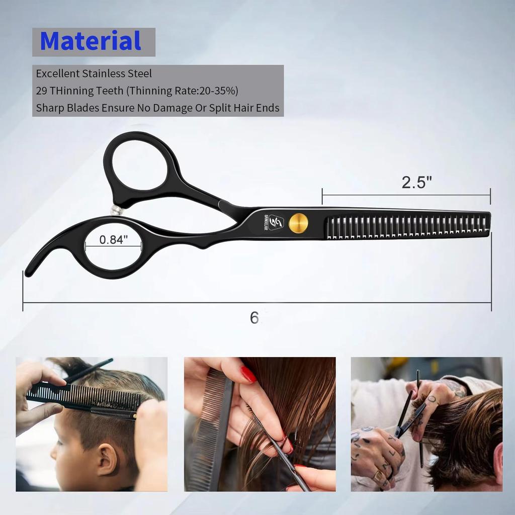 SANGELAR 6-дюймовые профессиональные парикмахерские ножницы, парикмахерские ножницы для стрижки волос, салонные инструменты для мамы, папы, друзей, подарки