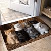 1 piece cat pattern non-slip polyester welcome floor mat