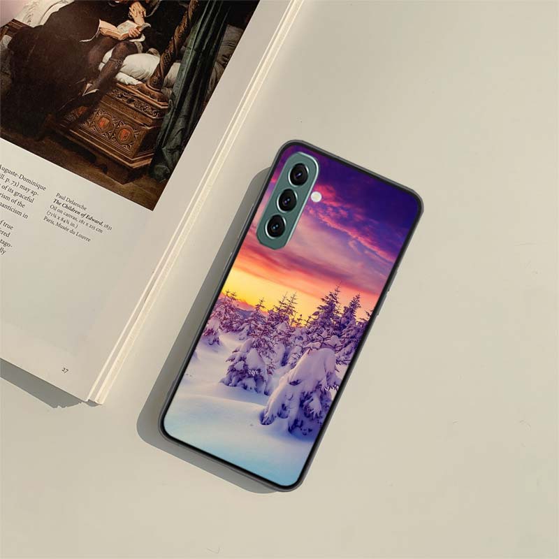 New Landscape Winter Light Snow Luxury Phone Case For Samsung S24 FE Galaxy S22 Ultra S25 Edge S21 S23 FE S20 Plus Cover Shell C