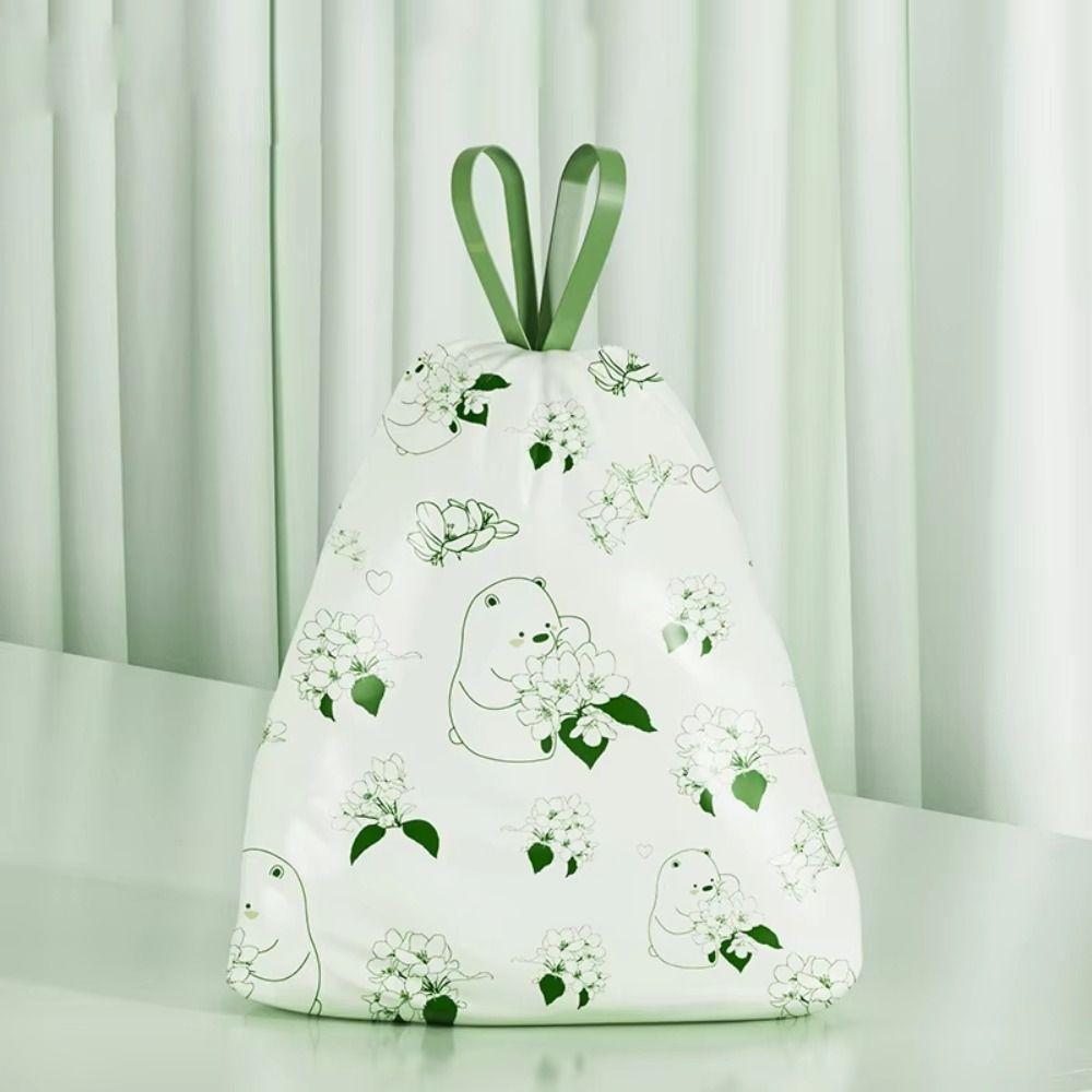 30/50/100pcs/rolls Thickened Material Drawstring Garbage Bag Camellia Fragrance Bag Household Use