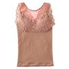 Thermal Underwear Women Top with Bra Fleece Camisole Large Velvet Winter Seamless Sexy Lace V-neck Warm