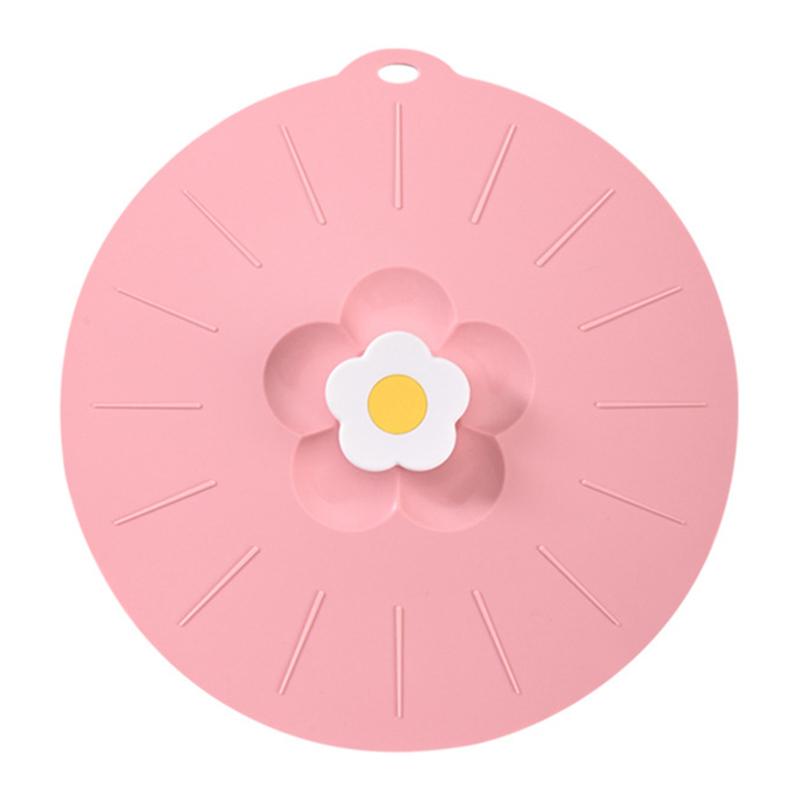 20*20cm Cute Flower Silicone Fresh-keeping Lid Kitchen Round Bowl Lid (No FDA Certificate, BPA Free)