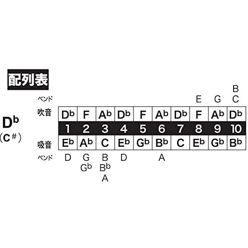 TOMBO 10-Hole Harmonica In D, Major Boy 1710