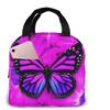 Purple Butterfly Insulated Lunch Bag Leakproof Cooler Lunch Box for Women Reusable Thermal Tote Bag for Work School Picnic Beach