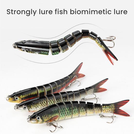 3 шт. Рыболовные приманки Твердые приманки 3D глаза Реалистичный вид Яркий цвет Многосекционные Медленно тонущие Искусственная приманка Набор рыбных приманок