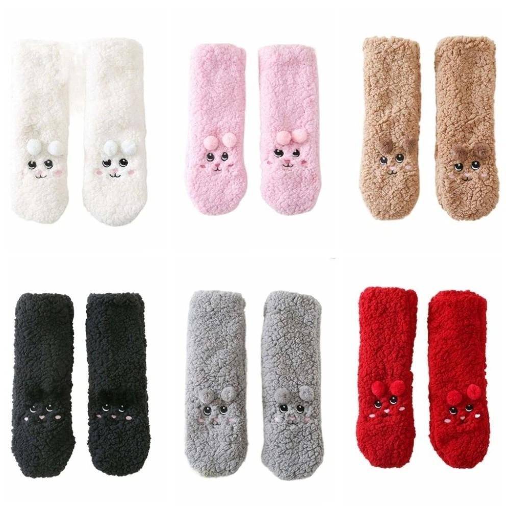 Plush Thick Thermal Socks Cartoon Fleece Sock Women Kawaii Floor Socks  Indoor