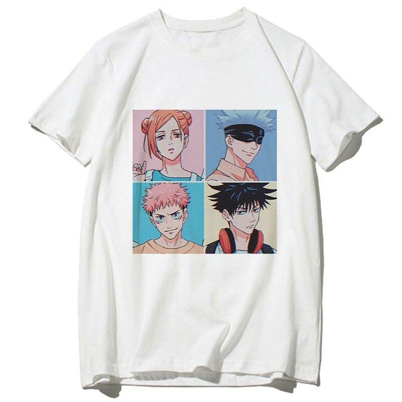 Jujutsu Kaisen Kawaii Графические футболки женские Kawaii летние топы футболка с героями мультфильмов Harajuku японское аниме Ulzzang футболка женская