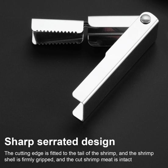 Нож для чистки раков из нержавеющей стали, быстрый инструмент для чистки рук, эффективный зубчатый дизайн, резак для хвостов креветок, кухонный гаджет для любителей морепродуктов