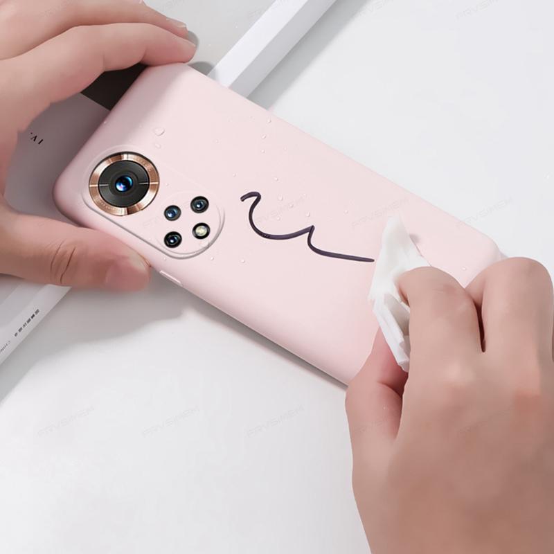 Мягкий жидкий силиконовый чехол для телефона HUAWEI HONOR 50/50 Lite 50Lite/50 Pro с ощущением детской кожи