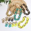 Female Resin Fluorescent Necklace And Earrings Jewelry Set With Electroplated Finish For Autumn