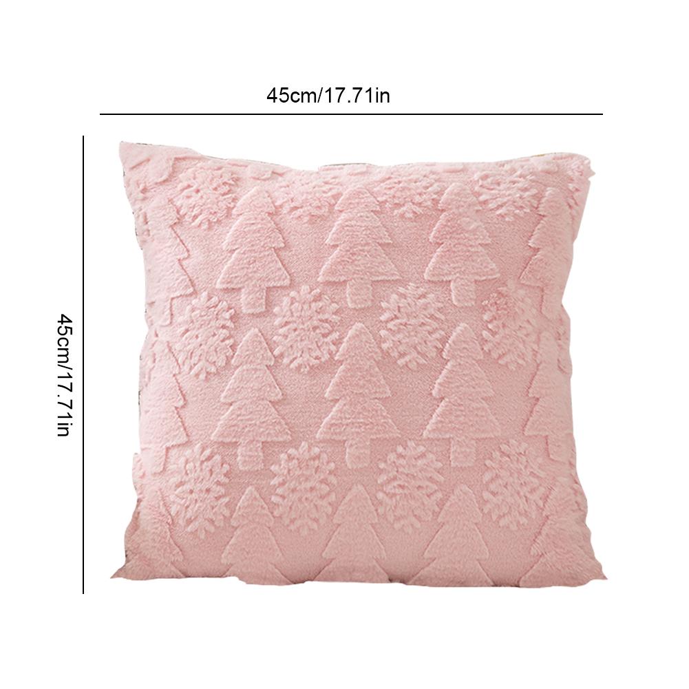 45x45cm Christmas Tree Pillow Cover Soft Snowflake Christmas Pillow Cover Christmas Plush Pillow Case for Winter Holiday Decor