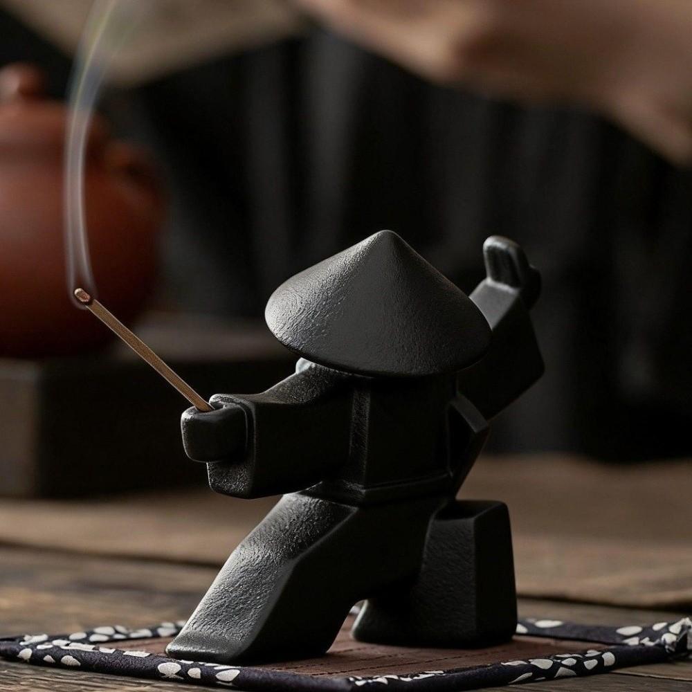 2PCS Samurai Figurine Incense Burner Unique Samurai Statue Ornament  Gift Idea
