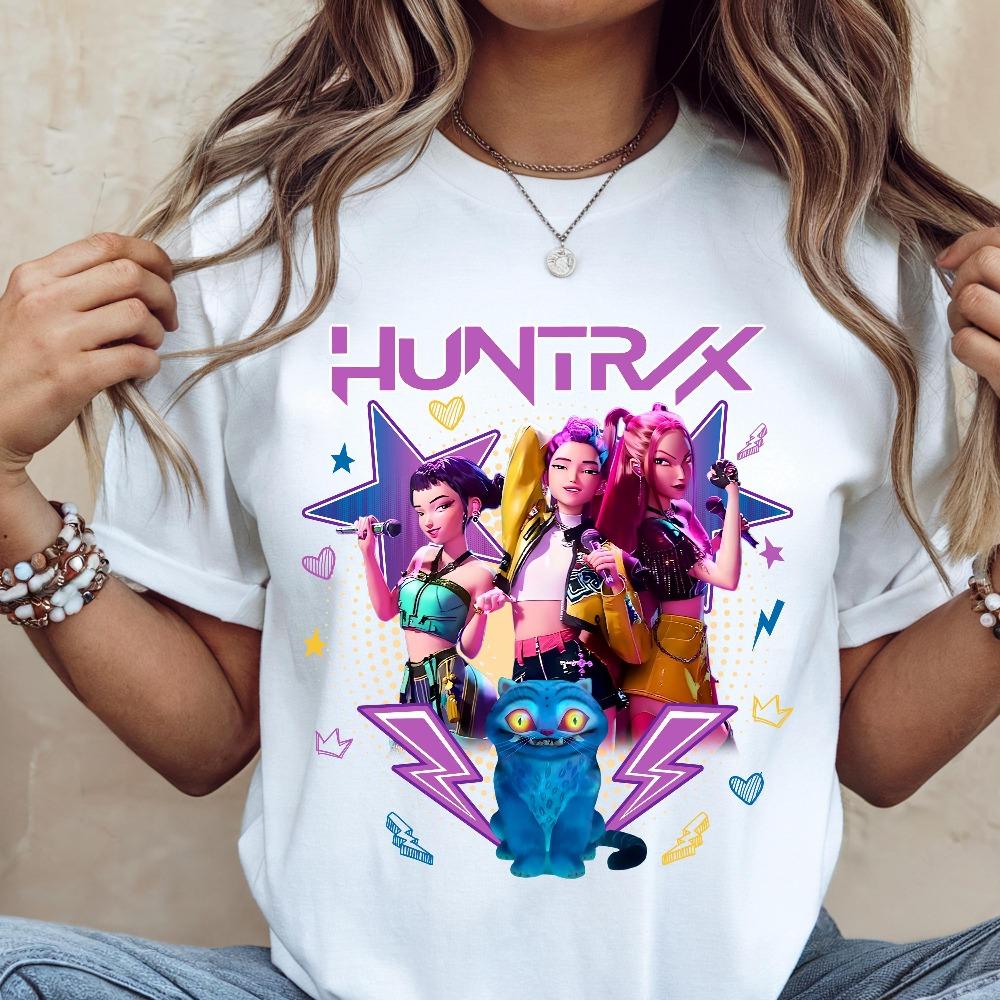 Футболка Huntrix Футболка Demon Hunters Футболка Huntrix для девочек Футболка Mira Rumi Joey Мерч Demon Hunter Подарок для K-pop фаната Футболка по фильму