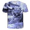 1-14 Years Children Short Sleeve T-Shirts Tiger Lion Animals Tshirt Baby Boys Girls Kids Summer Clothes Casual Oversized Tops