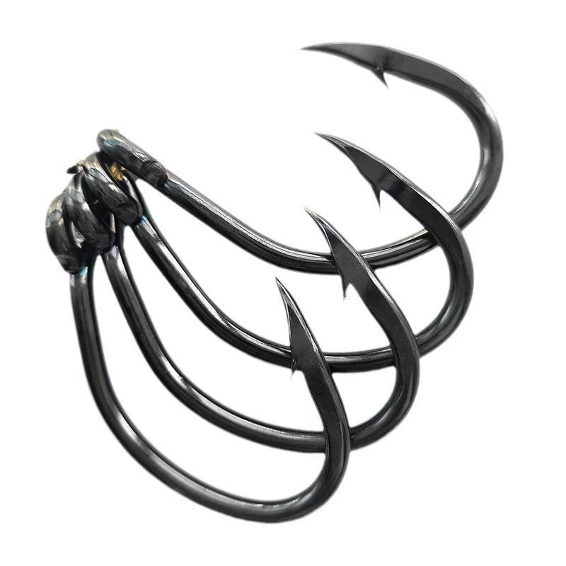 Factory Direct Extra Large Offset Barbed High Carbon Hooks Deep Sea Big Fish Hooks for Grouper Giant Bass Shore Ocean Fishing