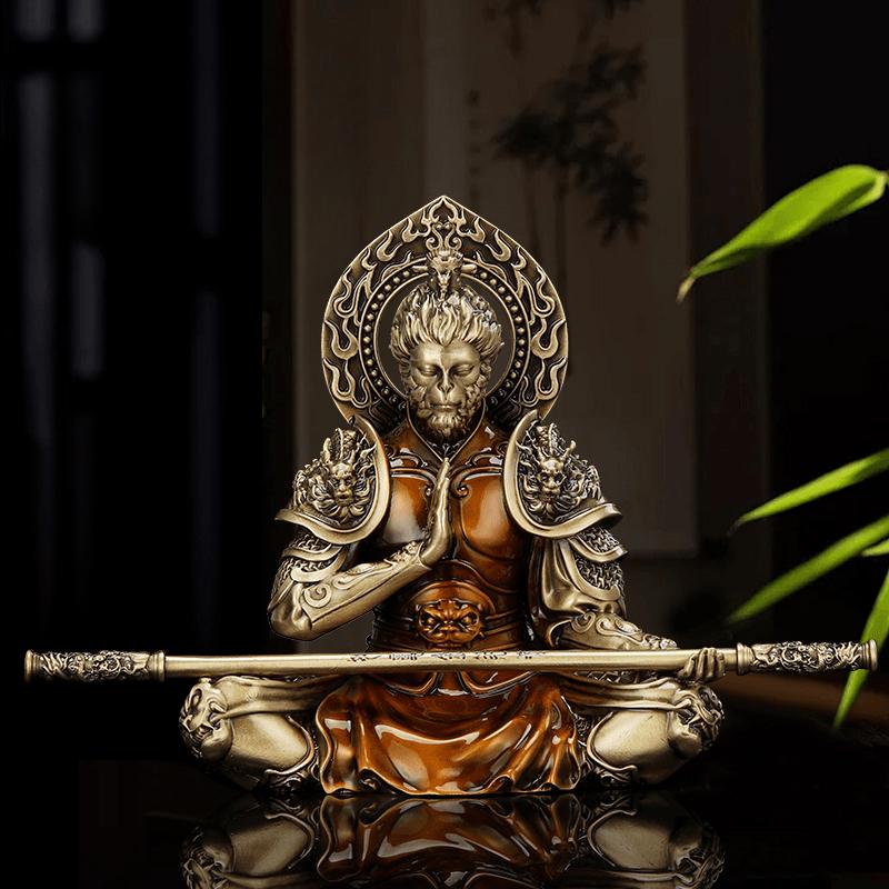 Black Myth Wukong Ornament Simple Household Creative Fighting Buddha Brass Three-dimensional Decoration Car Console Decoration