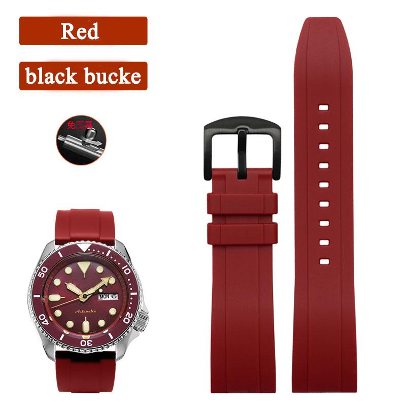 Силиконовый ремешок с быстрой заменой 20 мм 22 мм 24 мм Для Seiko 5 Mido Omega Seamaster Резиновый ремешок для часов Водонепроницаемый Спортивный ремешок Браслеты