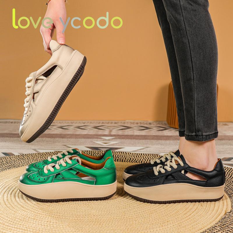 Handmade Women's and Girls' Natural Leather Comfortable Platform Fashion Casual Shoes