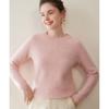 Autumn/Winter 2025 Women's Cashmere Knitwear Sweater: Round Neck, Loose Fit, Seven-Stitch Raglan Sleeves, Soft and Skin-Friendly.
