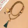 Green Sandalwood Crossbody Chain Gourd Duobao Beaded Necklace Niche Literary Long Cheongsam Back Chain Female