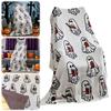 Halloween Throw Blankets Cute Ghost Reading Book Blanket Soft Sofa Couch Nap Blanket All Season Warm Throw Blanket for Adult Kid