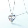 Rainbow Heart Pendant S925 Silver Ocean Heart Clavicle Chain - European & American Fashion