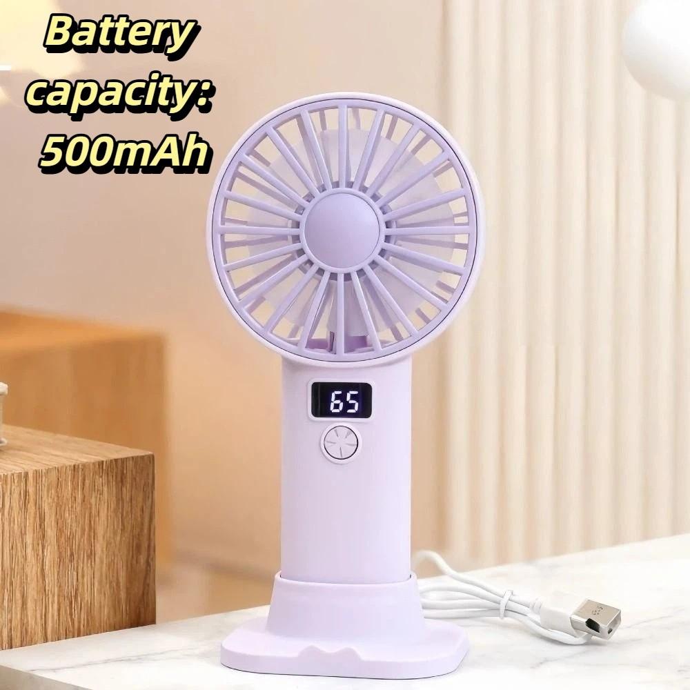 Stable Base Handheld Mini Fan Mini Size USB Rechargeable Fan Portable Desktop Fan Daily Use