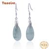 Танциз стерлингового серебра 925 пробы нефритовый циркон серьги серьги-капли для женщин подарки на свадьбу