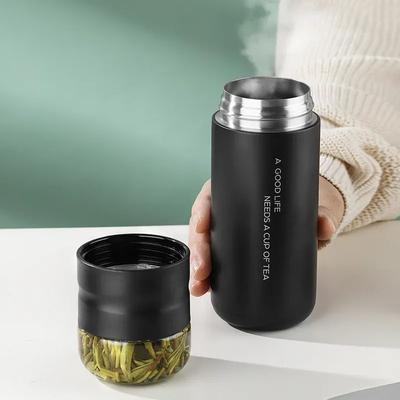 Изолированная чашка с фильтром, бутылка для чая из нержавеющей стали, чашка со стеклянным ситечком, разделяющим чай и воду, термос объемом 300 мл