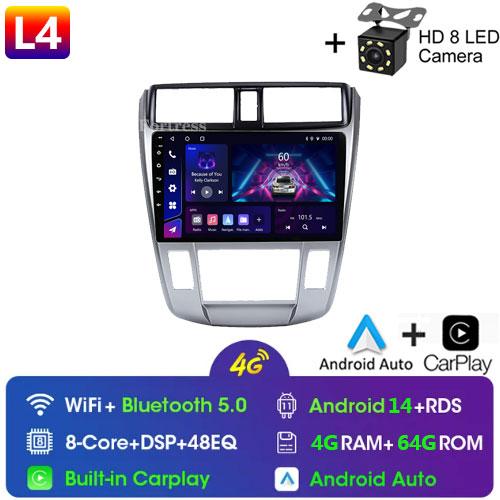 2 Din Car Radio Android Carplay Stereo For Honda City 2008 2010 2011 2012 2013 Мультимедиа HD Экран Автомагнитола Головное Устройство Wifi