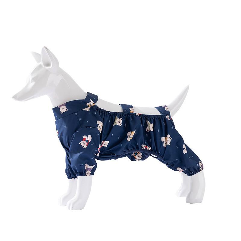 Waterproof Dog Raincoat With Bear Print Small Medium Dogs Outdoor Use
