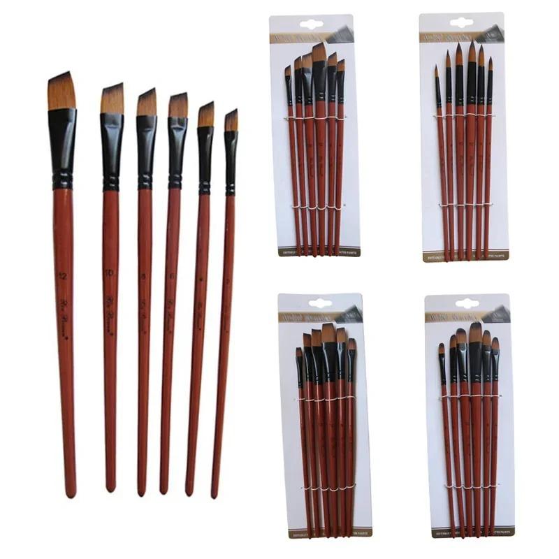 Nylon Hair Paint Brushes Set, Multi-Size Artist Brushes for Acrylic Oil Watercolor Painting