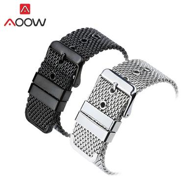 18 мм, 20 мм, 22 мм, 24 мм, универсальная миланская петля, ремешок из нержавеющей стали, пряжка, ремешок для часов, браслет, аксессуары, черный, серебристый цвет