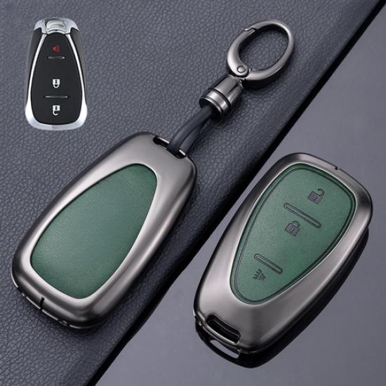 Alloy Leather Car Key Case Cover For Chevrolet Cruze Trailblaze Malibu Camaro