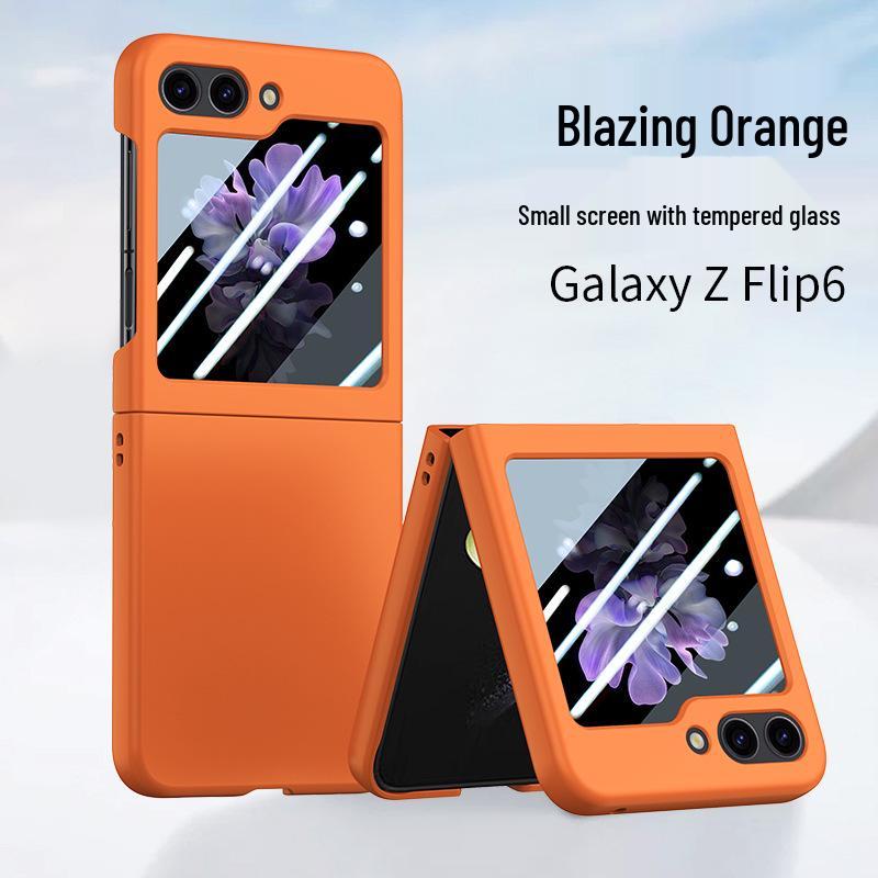 Совместимо с Samsung Z Flip 4/5/7: Защитный чехол для телефона с ощущением кожи, ударопрочный, с полным покрытием.