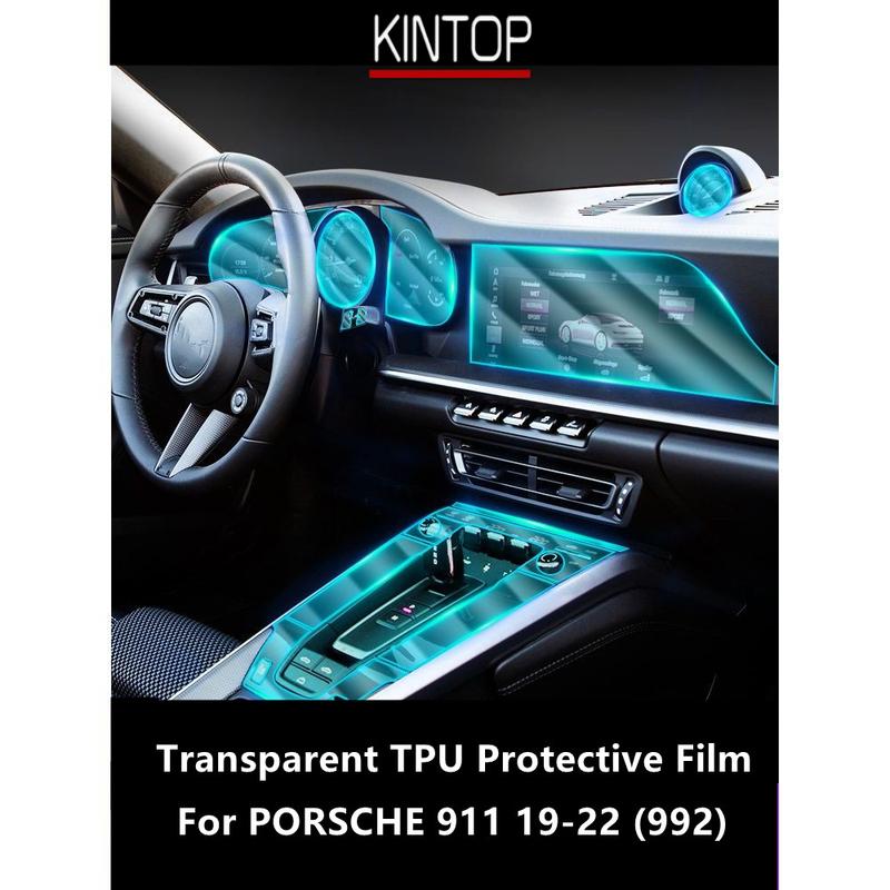 For PORSCHE 911 19-22 992 Car Interior Center Console Transparent TPU Protective Film Anti-scratch Repair FilmAccessories Refit