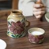 Изысканные расписанные вручную цветы, керамическая чашка, креативный набор кружек с крышкой, домашний настольный набор, большая емкость для воды, уникальные подарки
