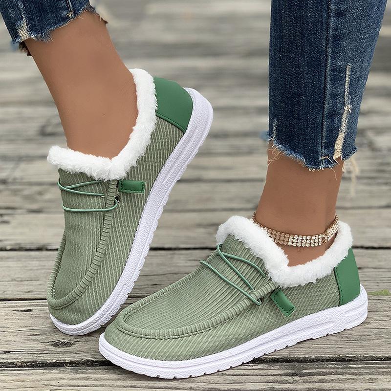 Fashion Women Boots Winter 2024 New Plush Snow Boots Women Casual Flat Warm Cotton Shoes for Women Solid Round Toe Sports Loafers Shoes