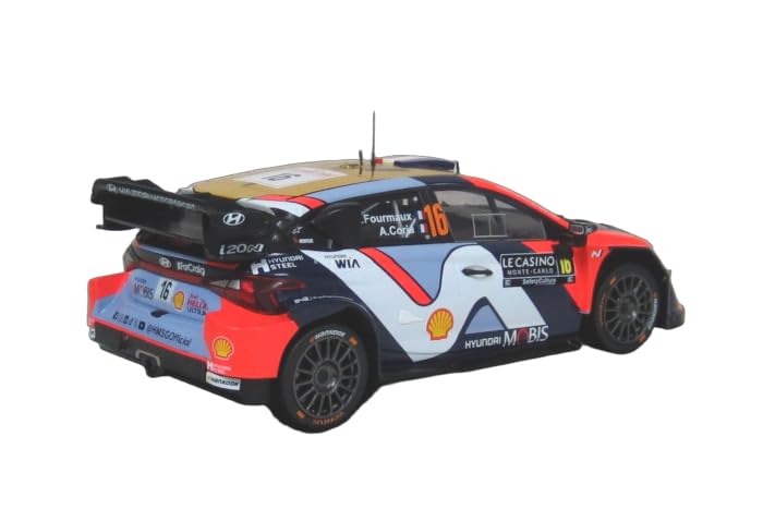 Ixo Масштабная модель Hyundai i20 N Rally1 2025 Ралли Монте-Карло Fullmo Готовая модель с логотипами спонсоров 1/18 №16 А.