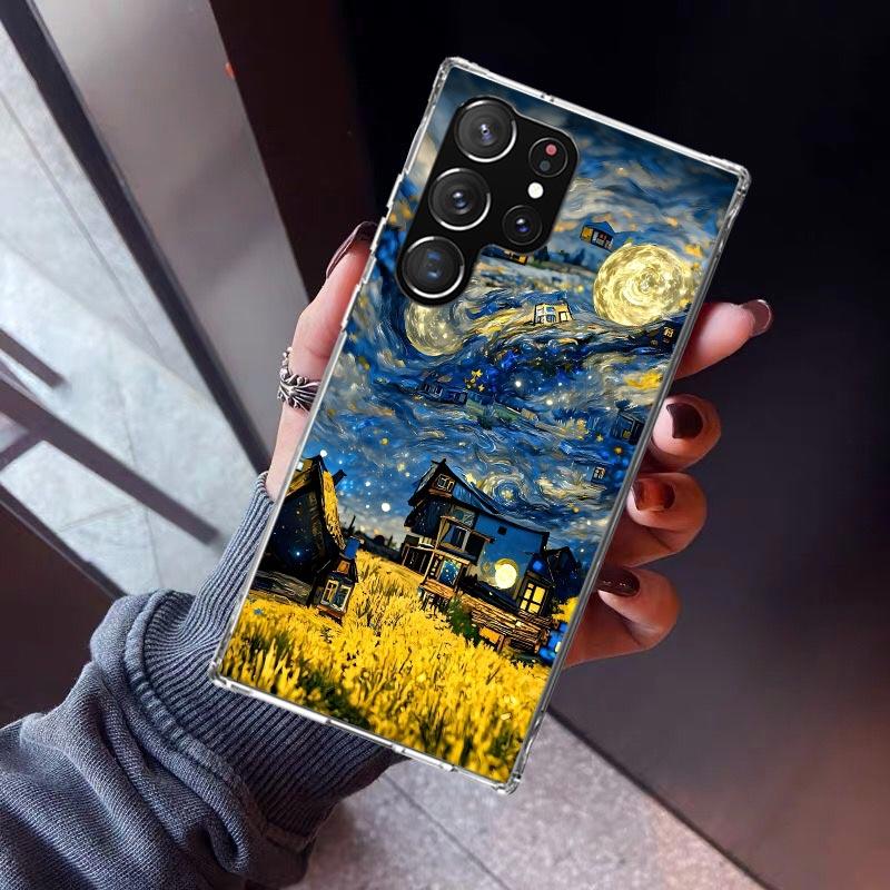 Starry Night Van Gogh Art Phone Case For Samsung Galaxy S23 S24 S25 Edge S26 Ultra S22 + S21 Plus S20 FE Cover Silicone Print Sh
