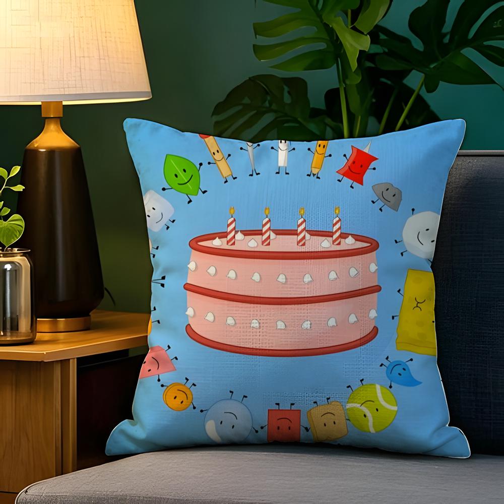 BFDI BBattle for Dream Island Pillow Case Natural Linen Pillow Case DoubleSided Decor Sofa Pillowcase Home Decor