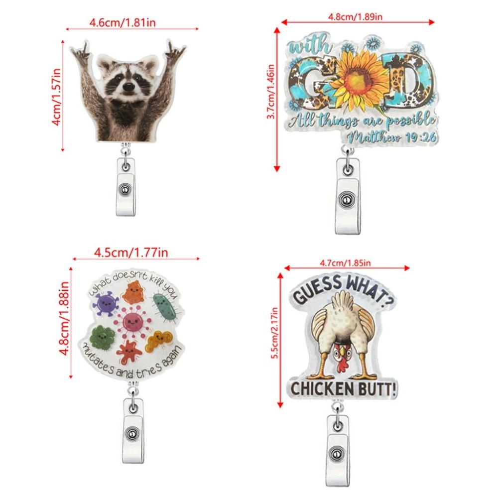 Забавный клип для бейджа с енотом, держатель для бейджа-рулетки для медсестры, врача, офисного работника, декор для ID-карты