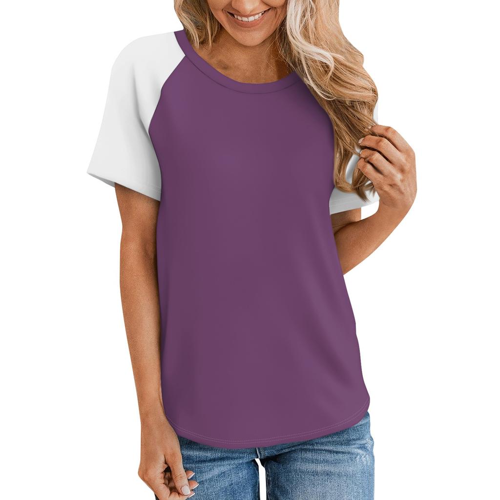 Women's  Short Sleeve T Shirts Round Neck Cute Tunic Tops Basic Tees Blouses Loose Fit Pullover