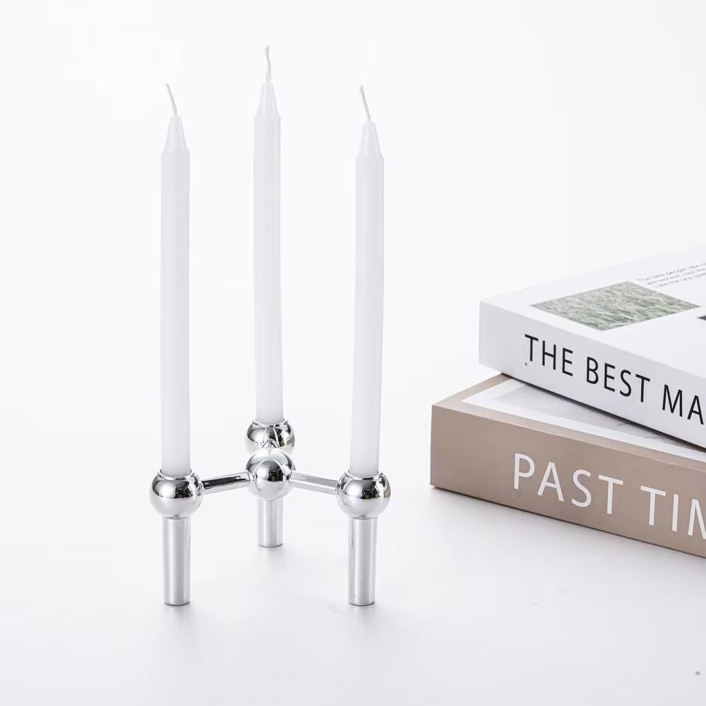 Nordic Style Candle Holder Metal Molecular Structure Triangle Candlestick Gift