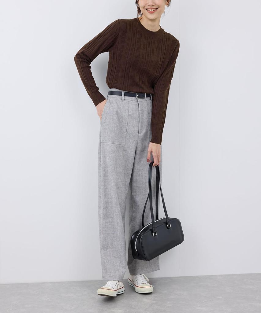 ROPE PICNIC Random Rib Knit Dark Brown Women's Pullover, GDM54180, (20)