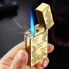 Новая Классическая Высококачественная Надувная Ветрозащитная Зажигалка Langsheng с Прямой Зарядкой, Синее Пламя, Деловая Подарочная Аксессуар для Сигарет