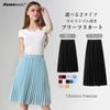 ASHERANGEL Pleated Perfect for Basic Chiffon Elastic Solid Summer [ASHE RANGEL] Women's Knee-Length Skirt, Commuting, Skirt, Simple, Fluffy, Waist,
